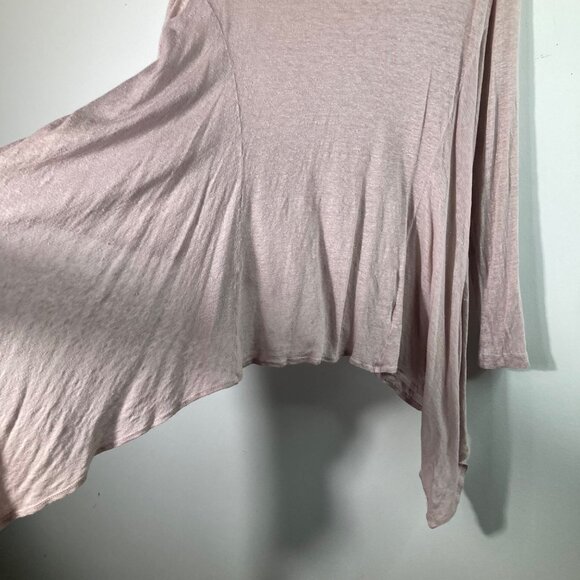 Absolutely Abigails Linen Lagenlook Tunic XL Asymmetrical Dusty Pink Linen - Picture 7 of 9